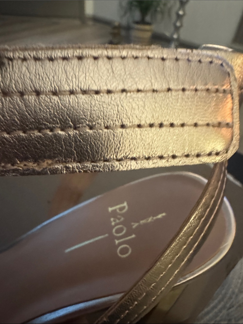 🔥Linea Paolo Block Heel Sandal 10 Ankle Strap Glam Dressy Chic Rose Gold Eden - Picture 12 of 15